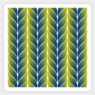 Green Blue Leaf Tile Pattern Sticker